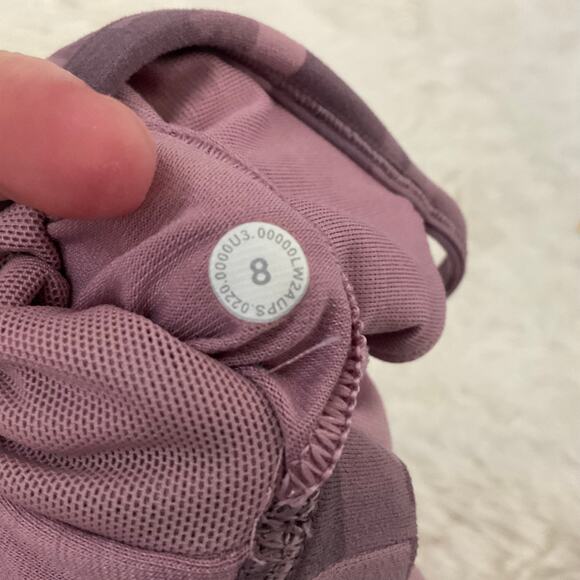 Lululemon Flow Y Purple/Pink Camo Sports Bra - Size 8 - Picture 5 of 5